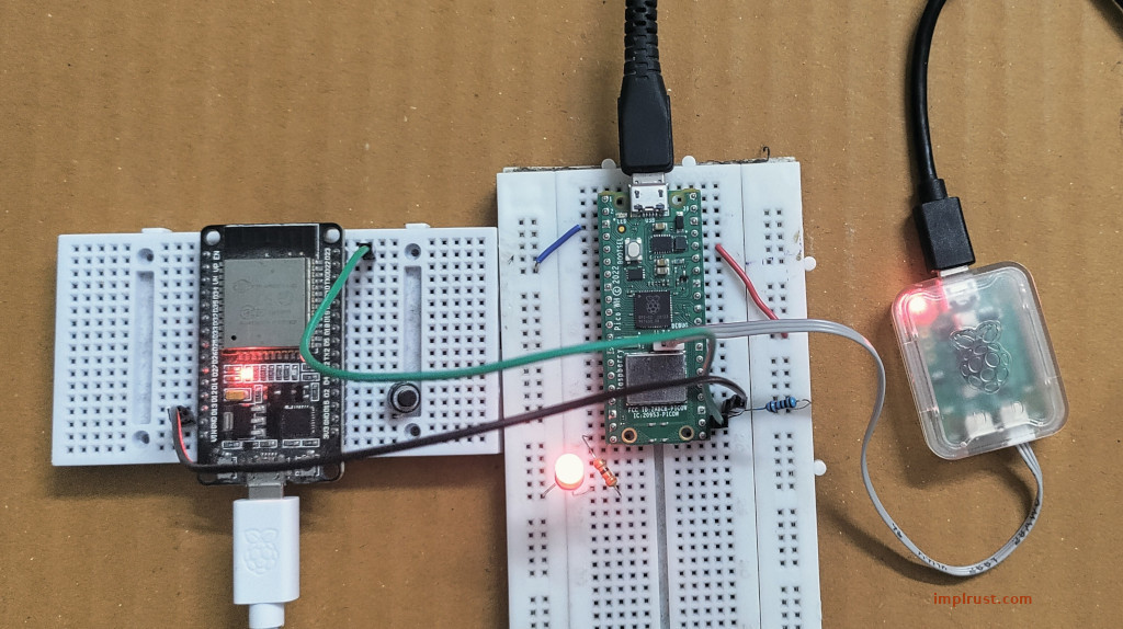 ESP32 and Raspberry Pi Pico with ESP32 communication via UART